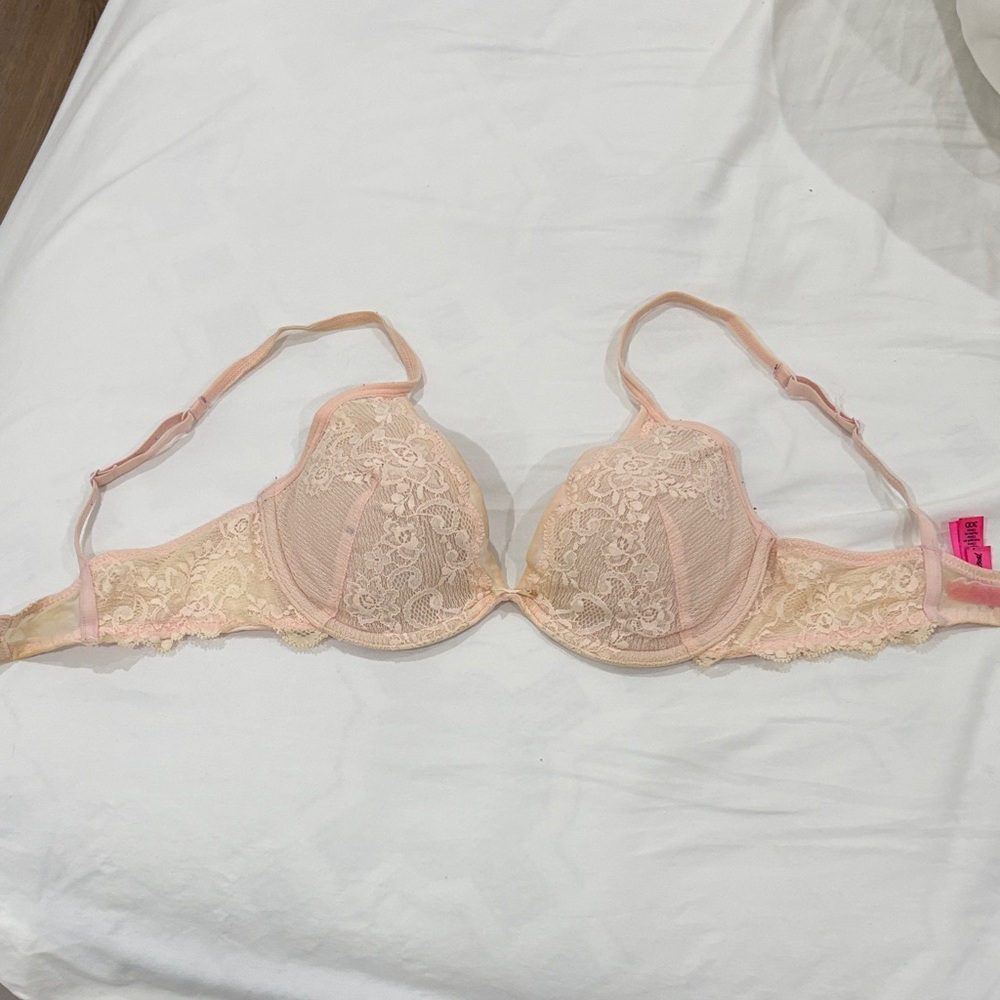 Betsey Johnson Pink Lace Bra